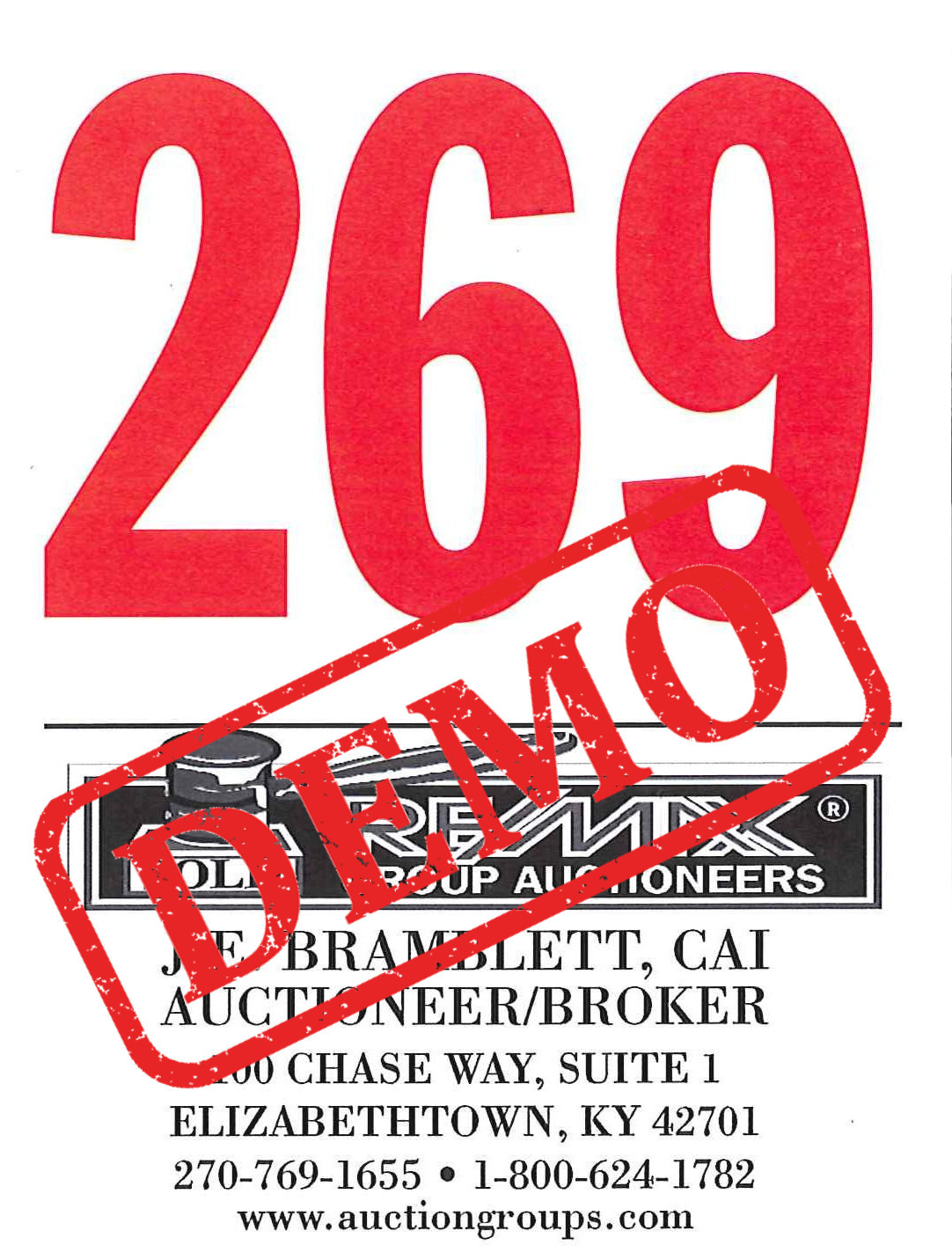 Auction Bidder Number Demo