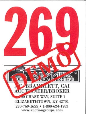 Auction Bidder Number Demo