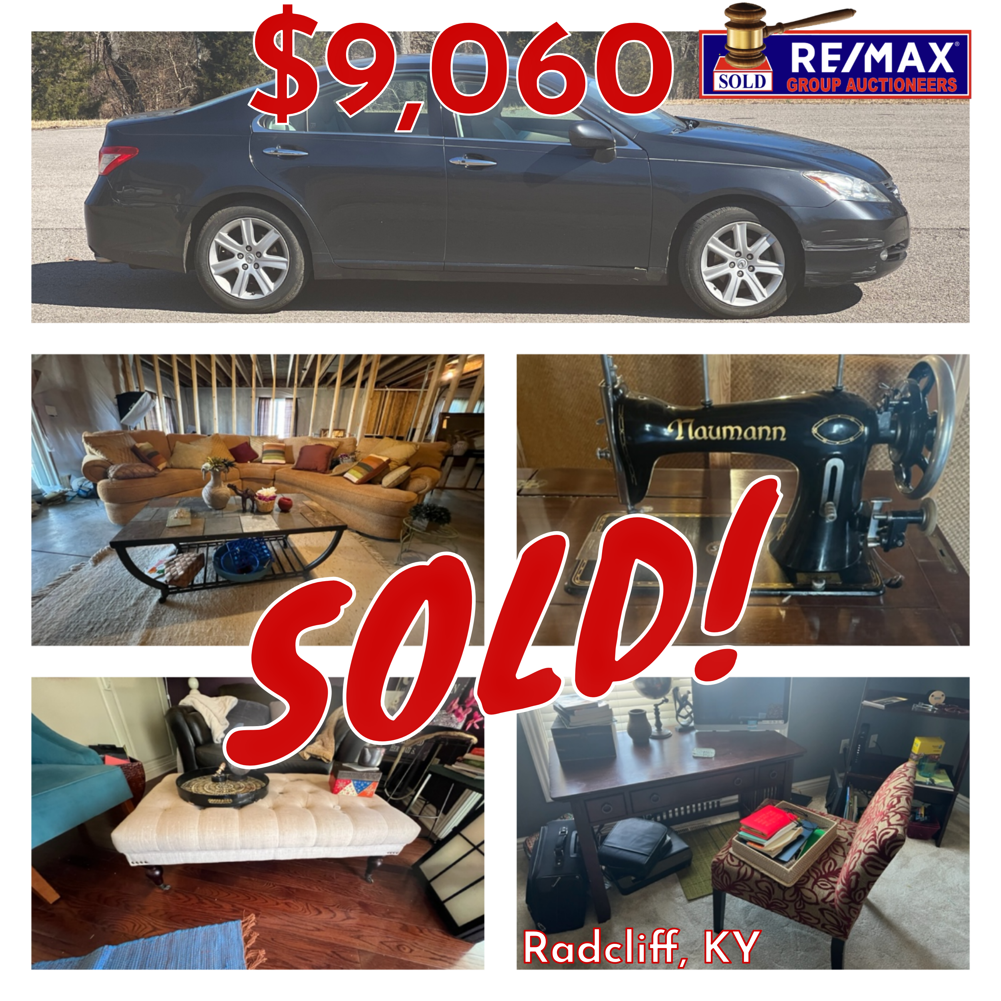 Radcliff KY Personal Property Auction | Antiques, Furniture, a Lexus Sedan, & More!