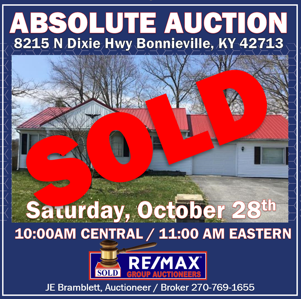 Absolute Auction | Home in Bonnieville | Saturday, October 28th @ 10:00AM CENTRAL