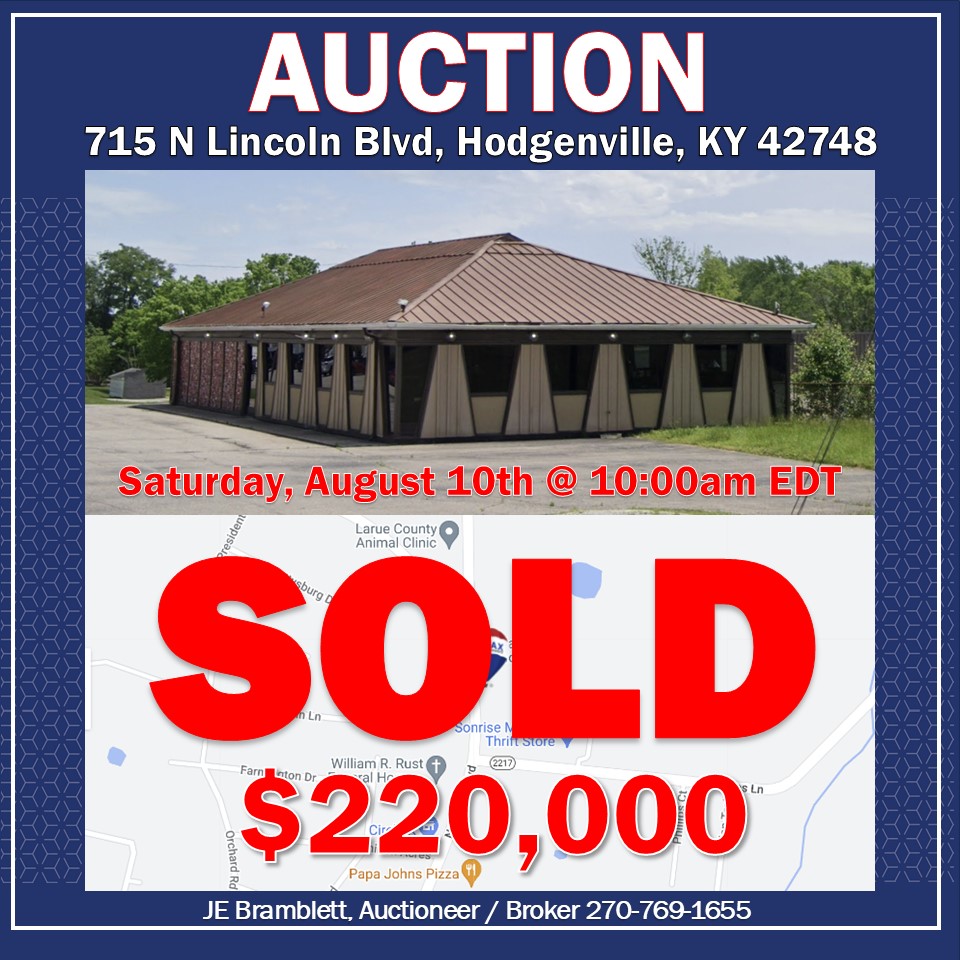 Auction | Commercial in Hodgenville | Saturday, August 10th @ 10:00 am EDT