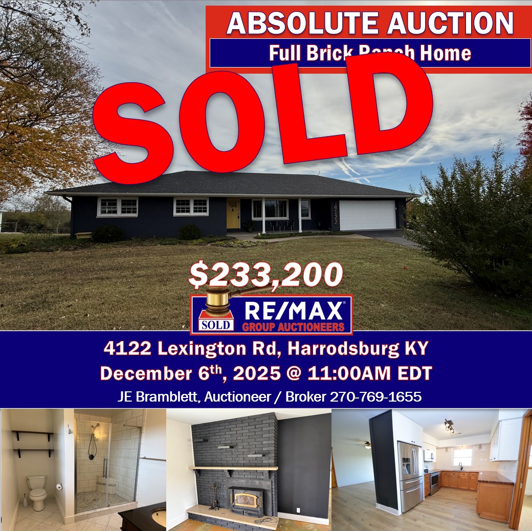 Absolute Auction | 4122 Lexington Rd, Harrodsburg KY | Dec. 6th 2025 @ 11am EDT