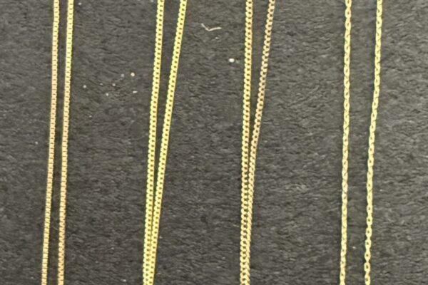 558.jpg GOLD NECKLACES WITH PEARL, TIGER EYE, 14K CHARM