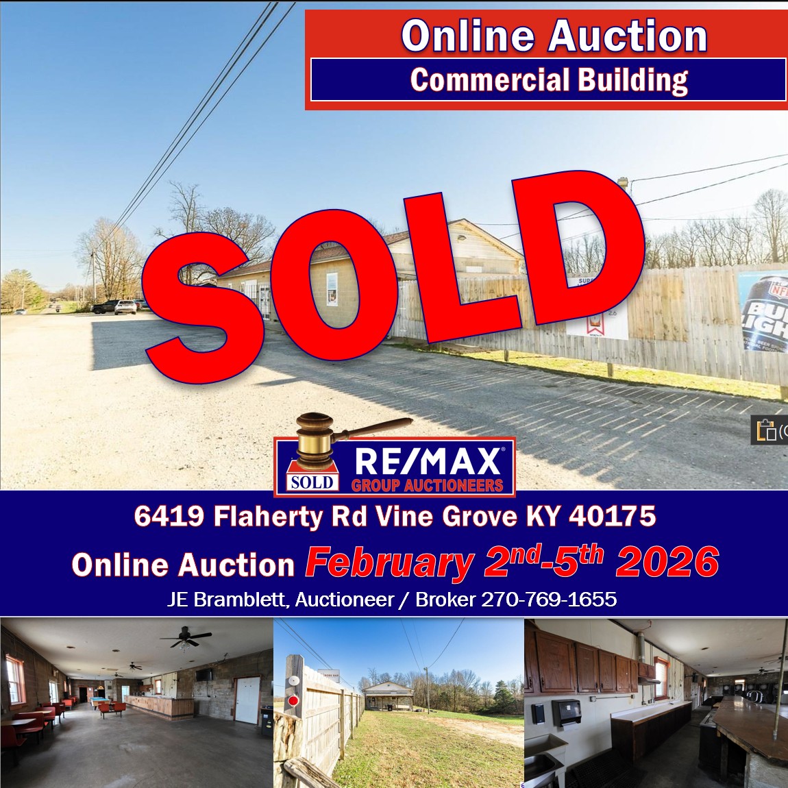 Online Auction | Commercial Building | 6419 Flaherty Rd, Vine Grove KY | Feb. 2nd- 5th 2026